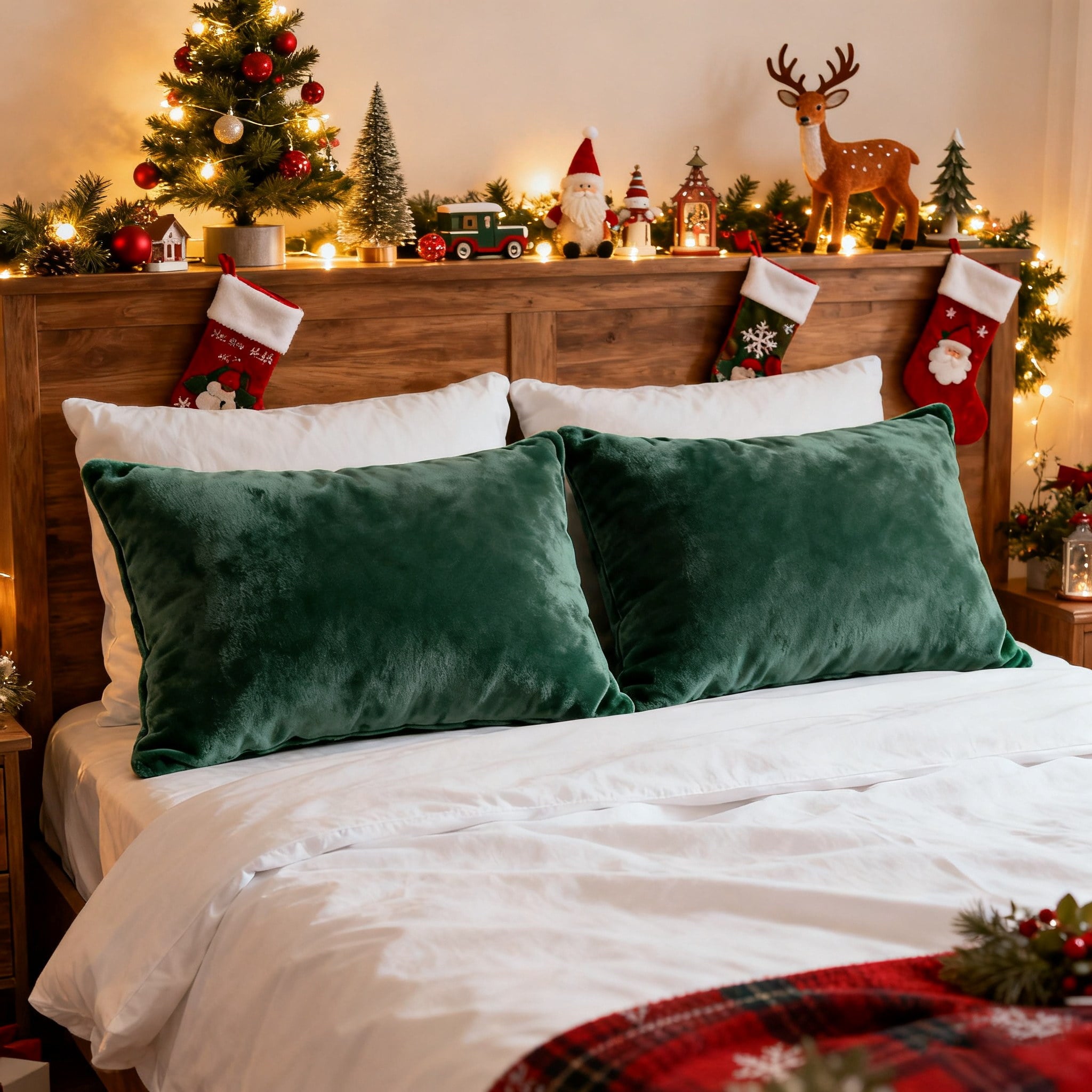 JOLUSERE Dark Green Velvet Duvet Cover King Set, 3-Piece Ultra Soft Fluffy Velvet Winter Bedding Cover