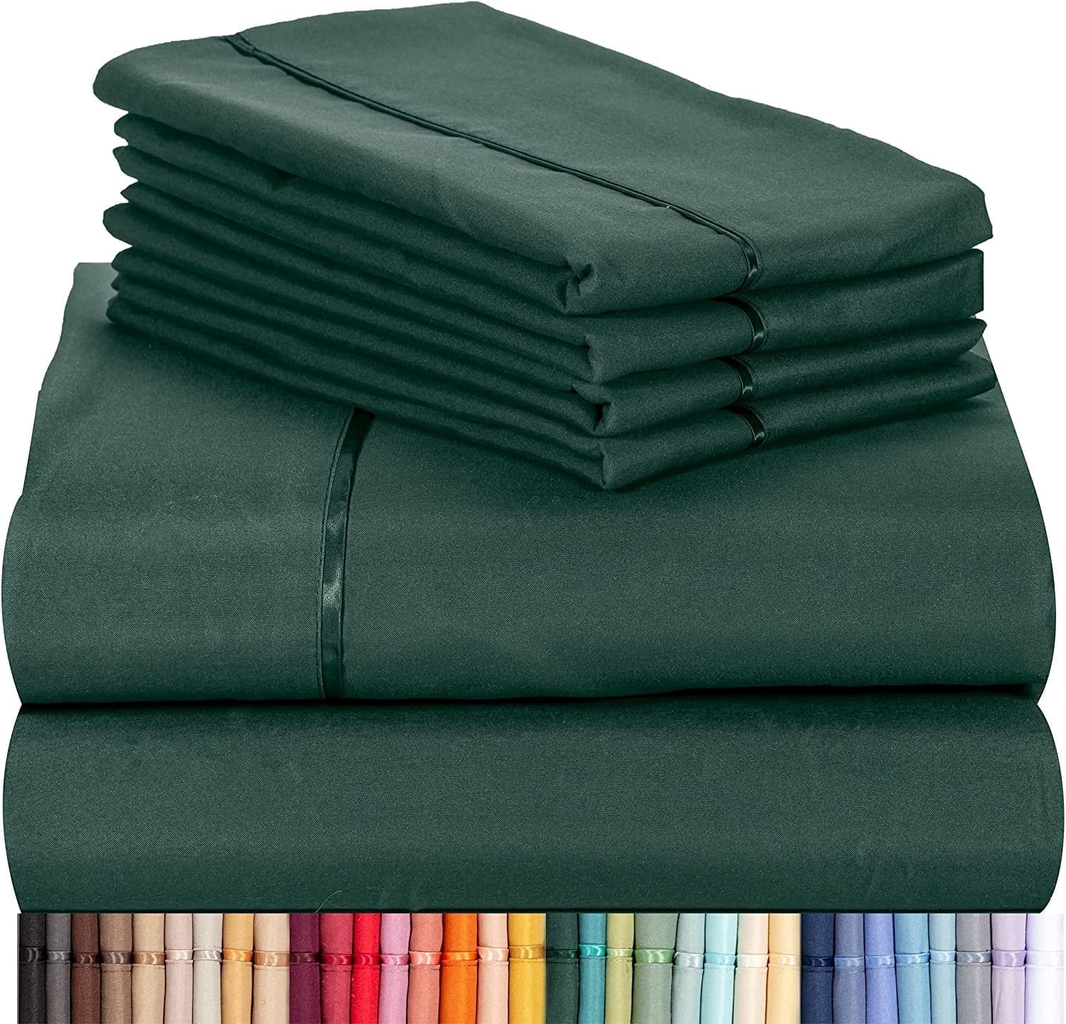 Luxclub Cooling Sheet, 6 Piece Ultra Soft Microfiber Bed Sheets & Pillowcases, Queen - Light Grey