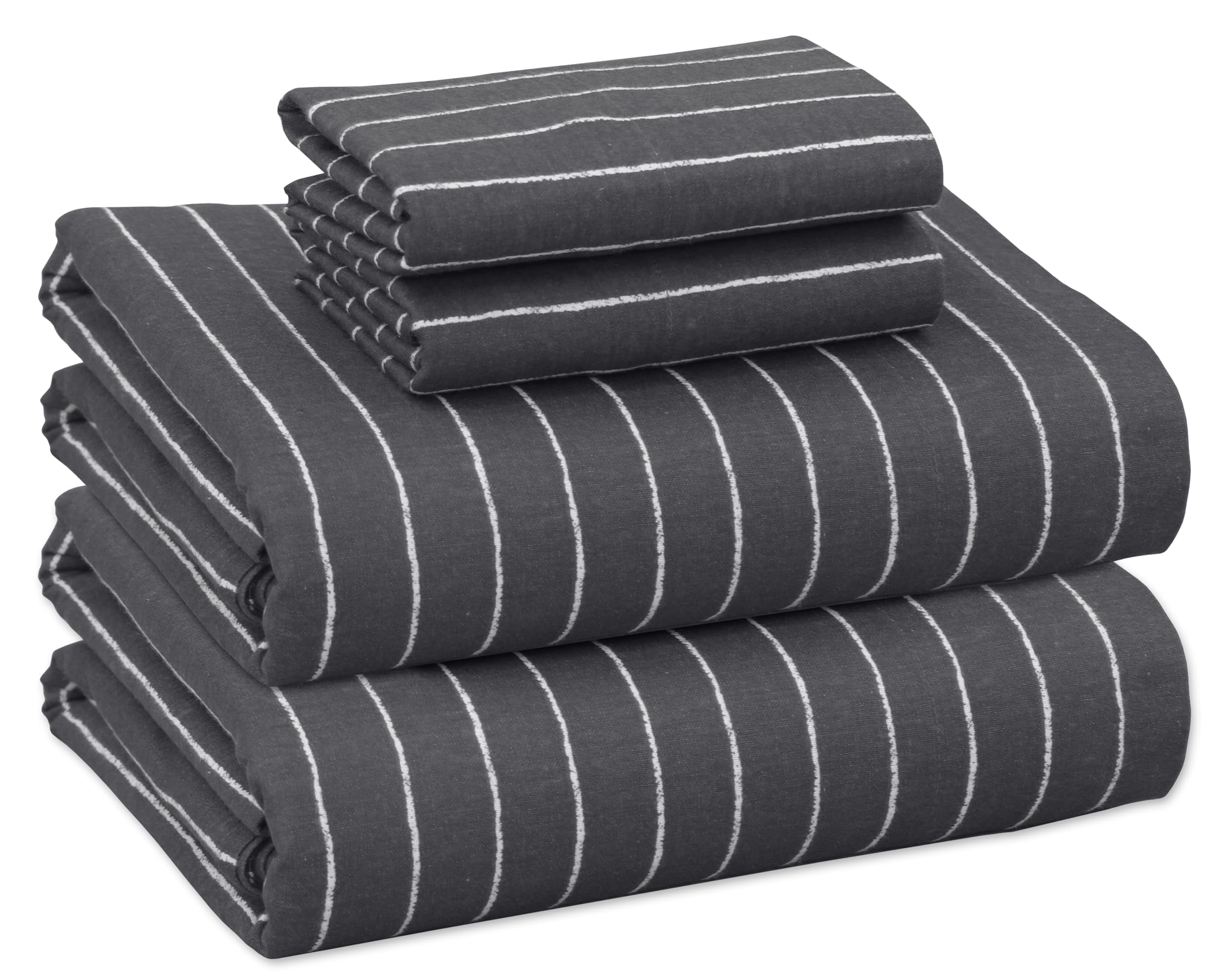 RUVANTI Flannel Sheets Queen Size - 100% Cotton Double Brushed Bed Sheets, Deep Pockets 16 Inches Queen Sheet Set, All Seasons Breathable & Extra Soft - Warm & Cozy, 4 Piece, Red Plaid